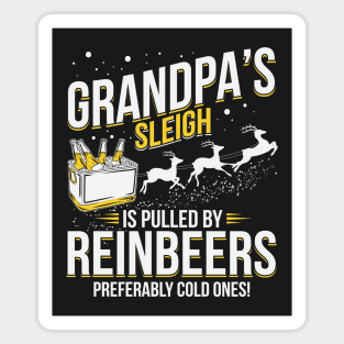 Grandpa's Sleigh Is Pulled By Reinbeers Magnet